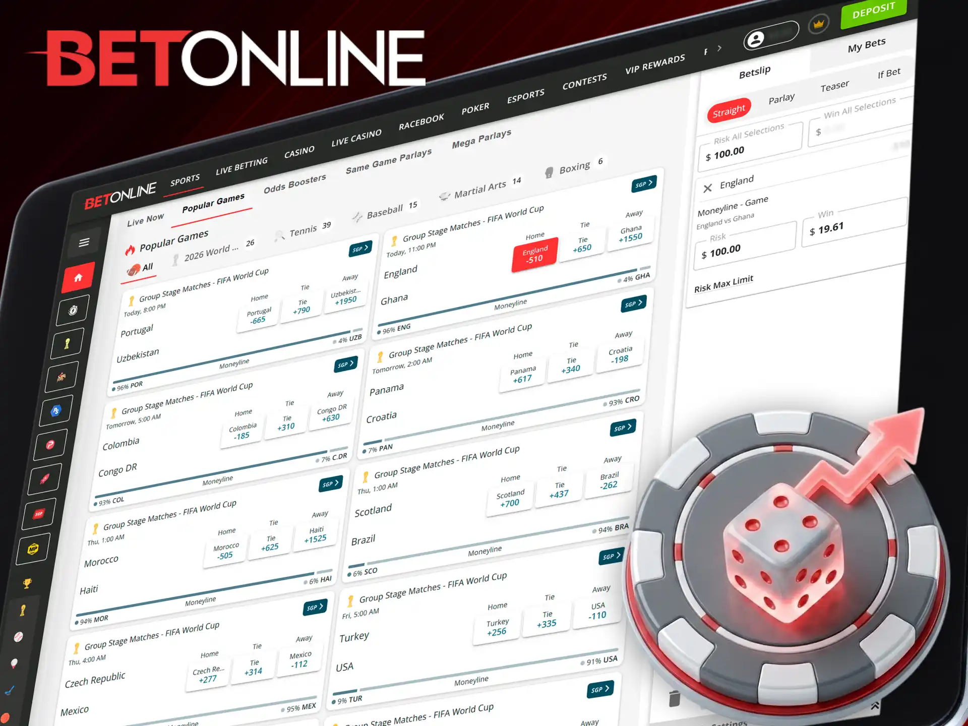 Explore diverse sports betting markets at BetOnline for maximum variety.