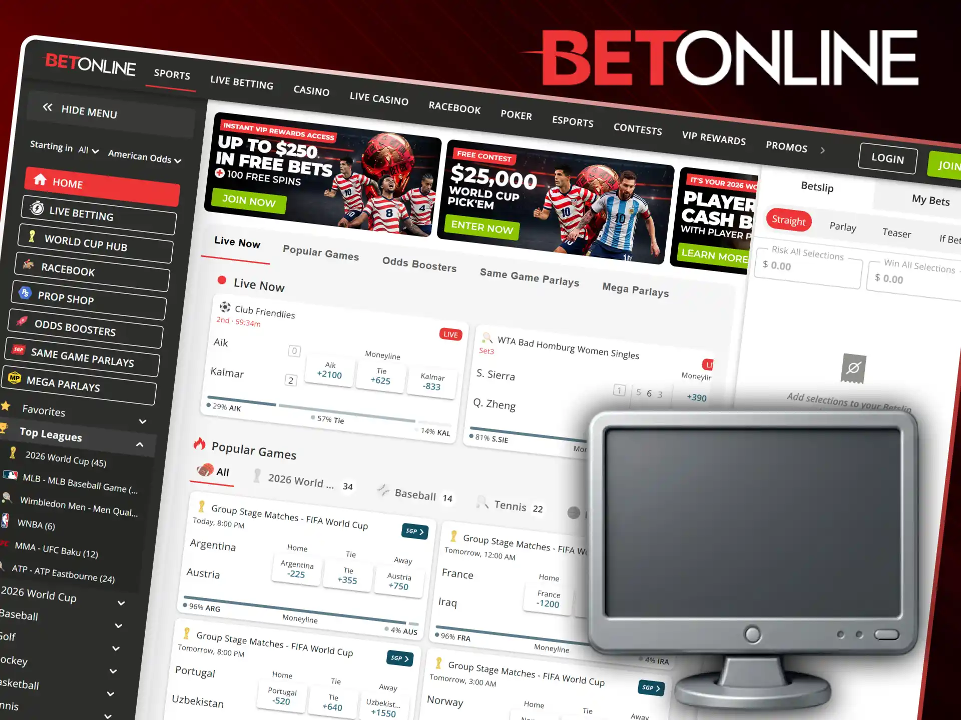 Launch the BetOnline app on PC to access the full desktop interface.