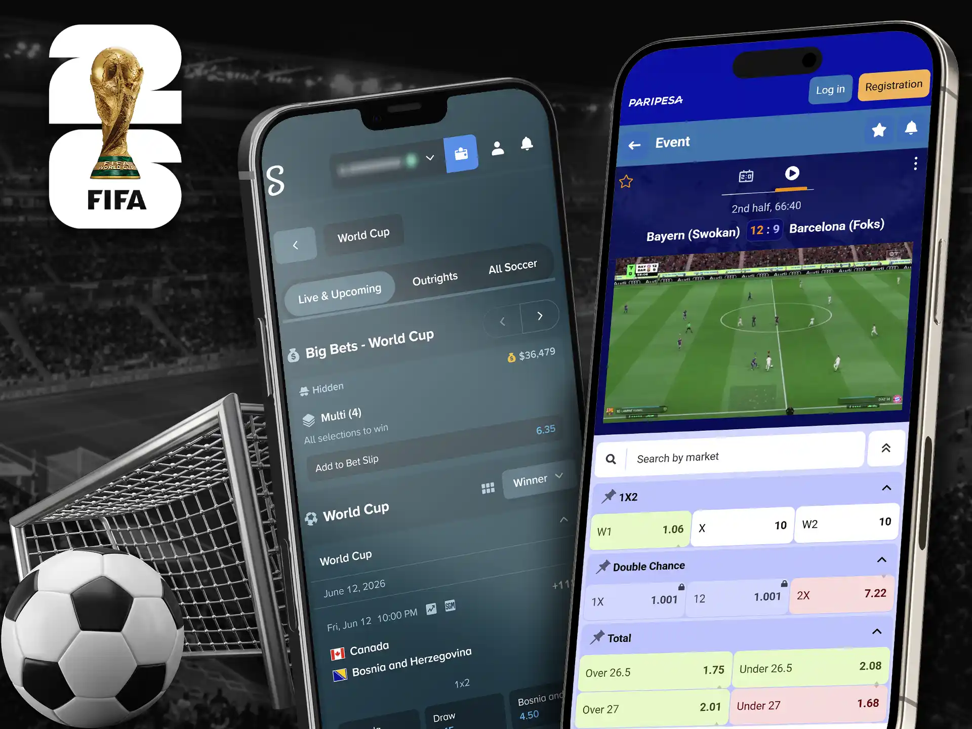 In-play betting lines for intense FIFA World Cup games