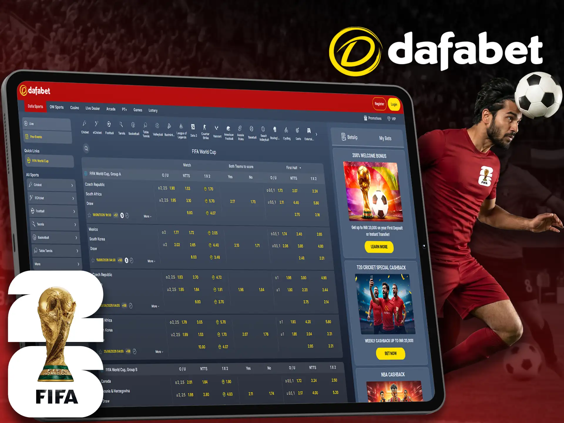 Dafabet official platform for Indian FIFA World Cup bettors.