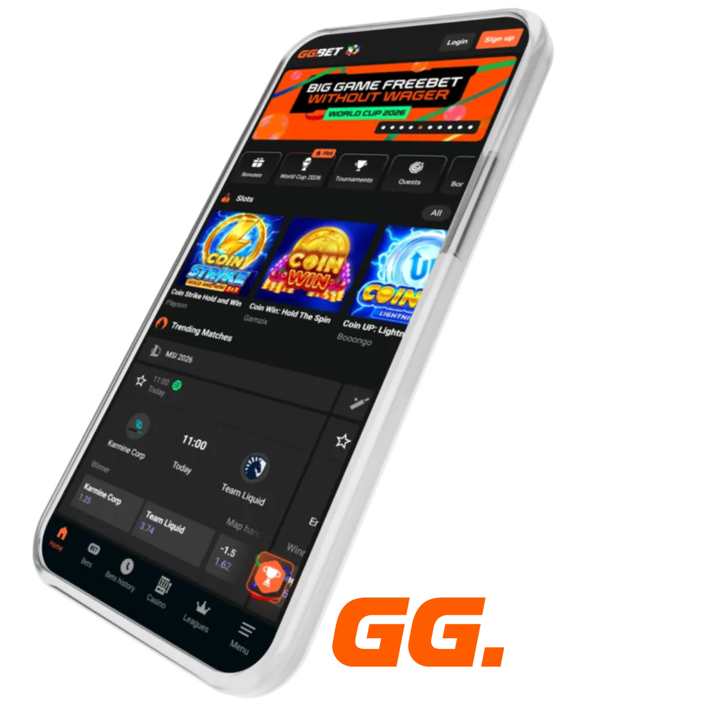 Download the official GGBet app for Android and iOS to bet on the go.