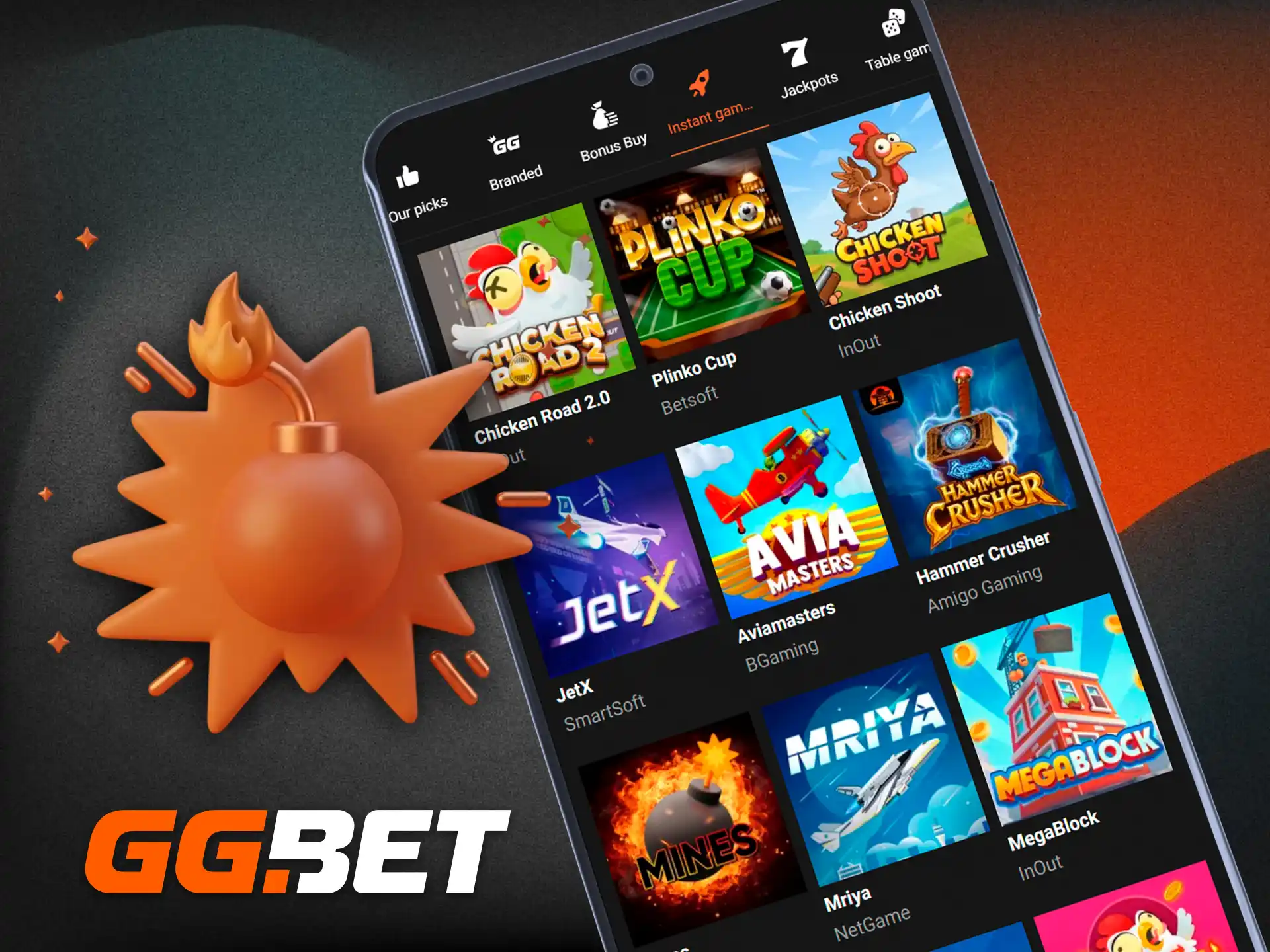 Enjoy rapid rounds and quick payouts with instant games on the GGBet app.