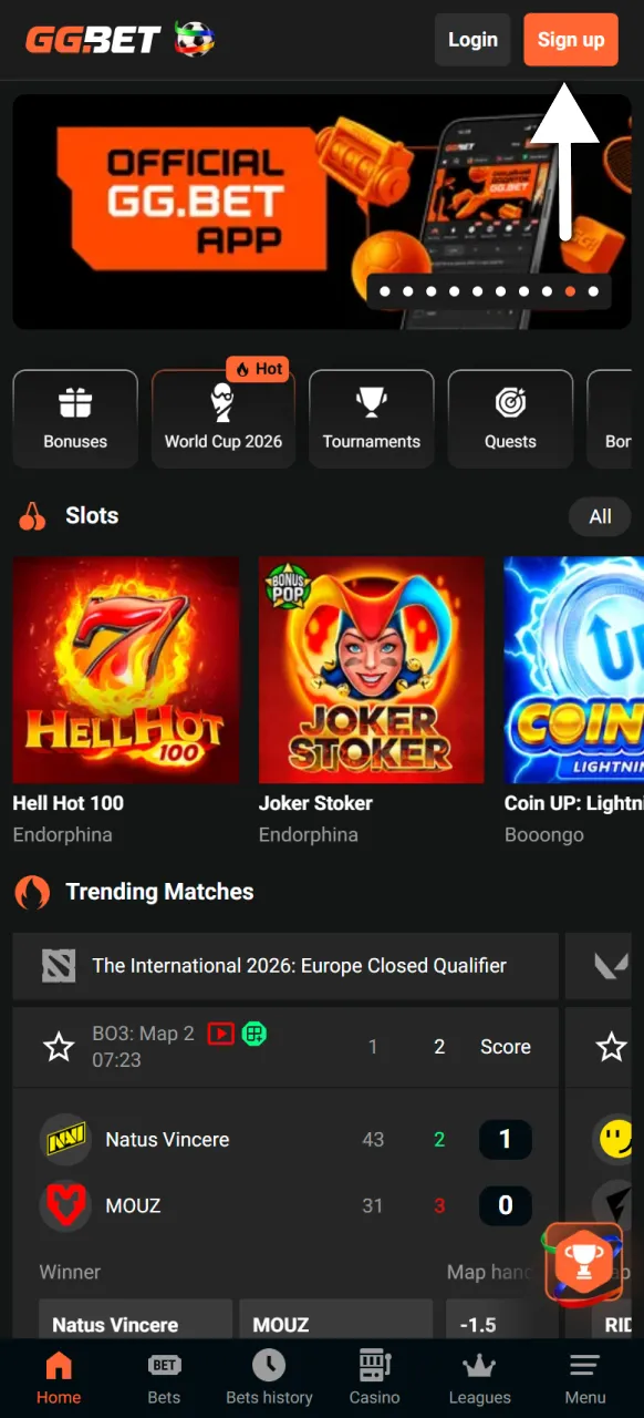 Start your registration on the GGBet website to unlock sports betting options.