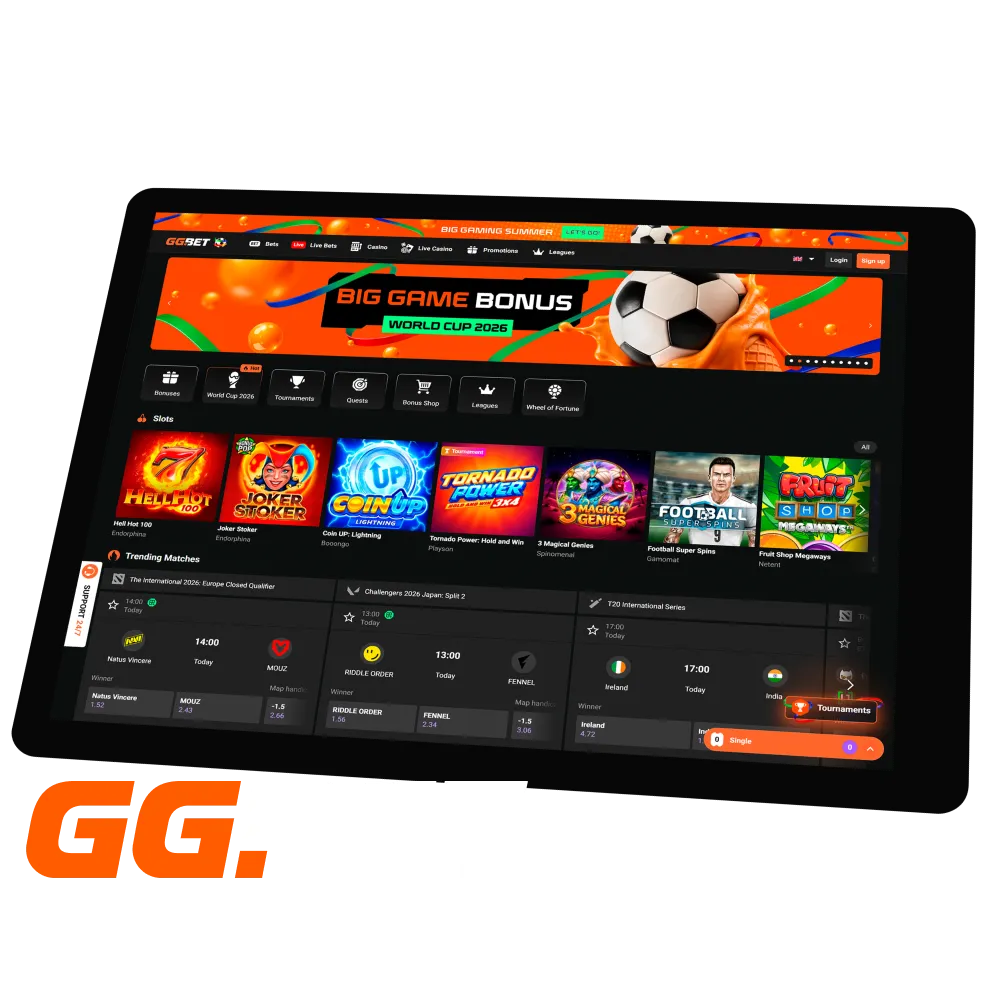 Place sports bets and play casino games on the official GGBet website.