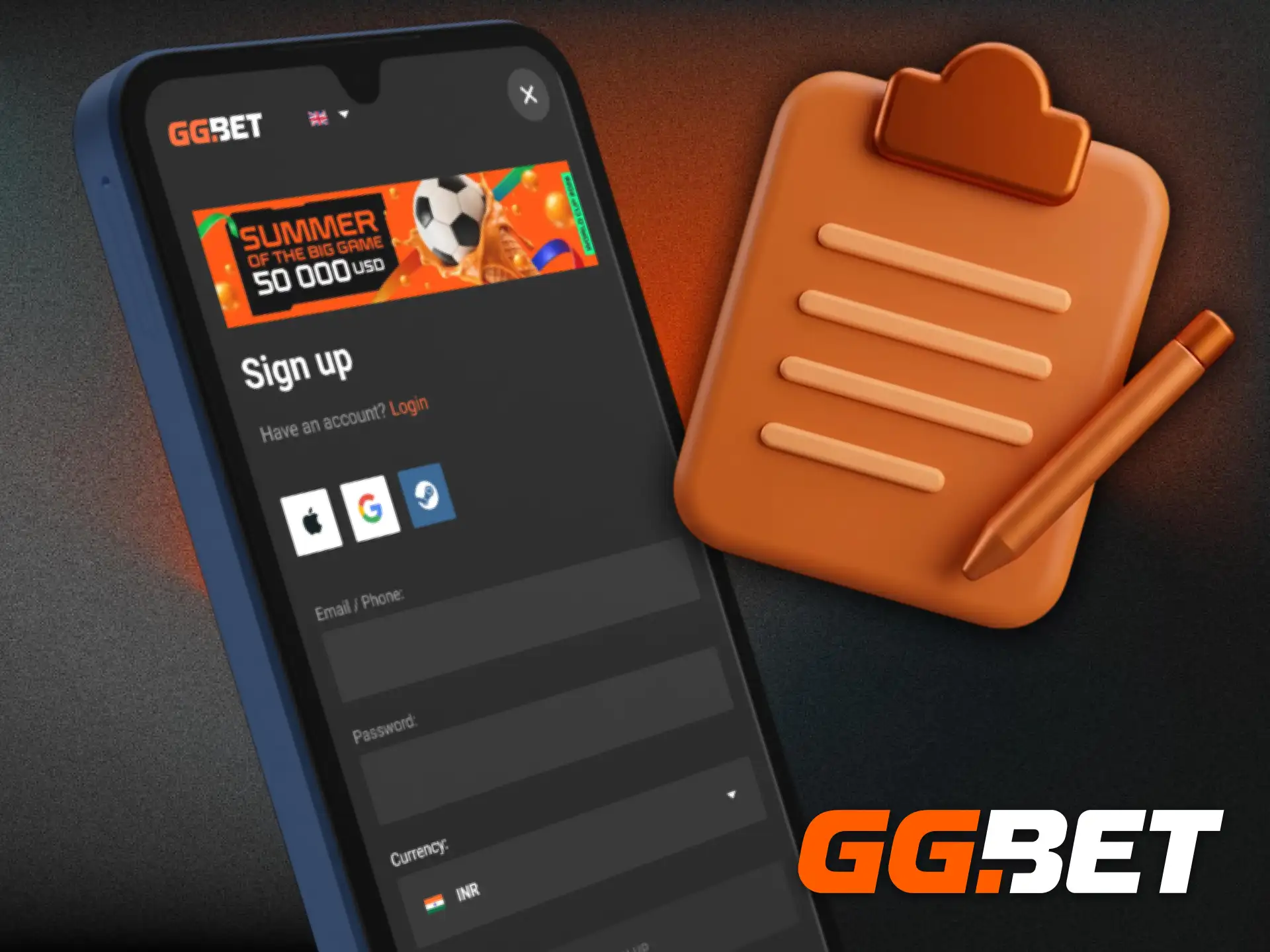 Follow the simple steps to register a new account via the app in just a few clicks.