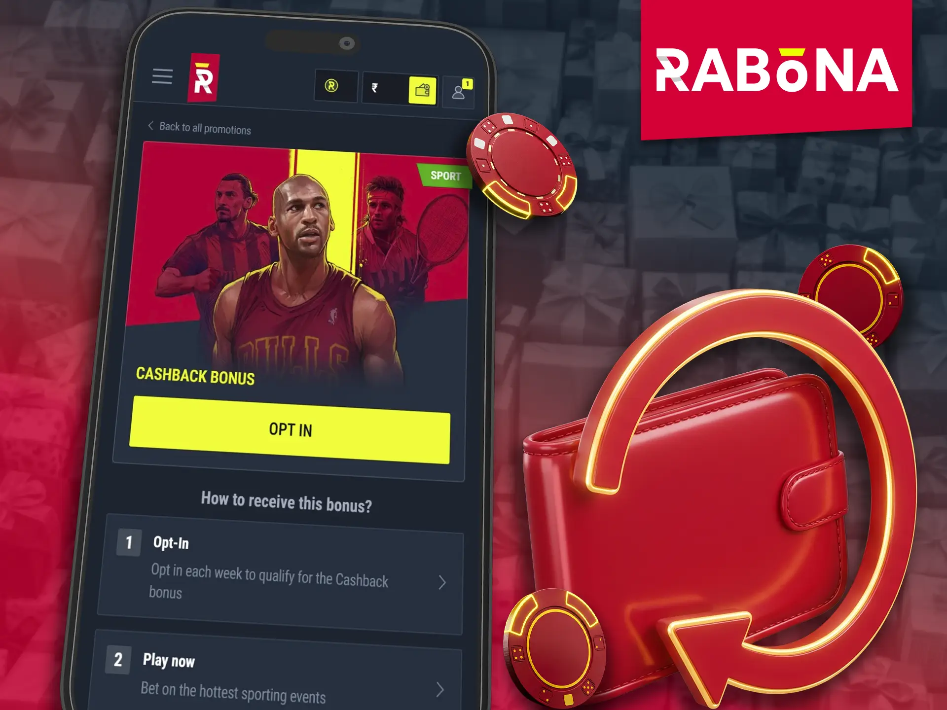 Get a rewarding cashback bonus via the Rabona app.