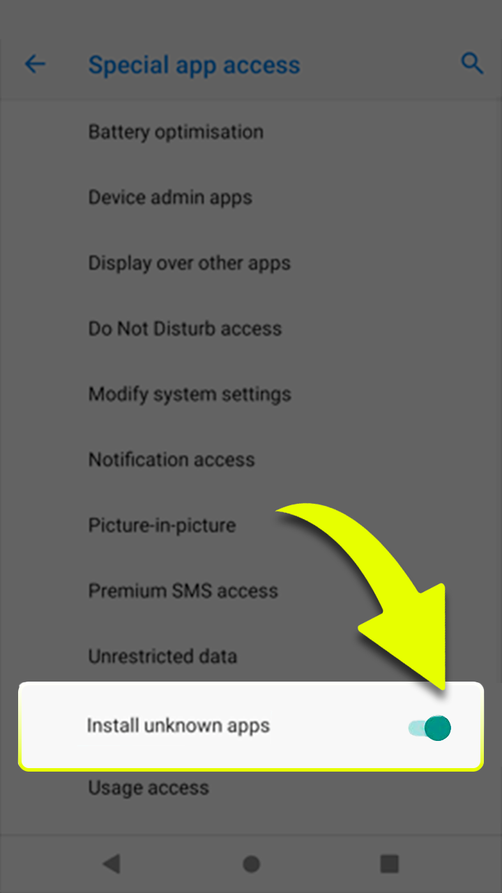 Allow unknown sources to install the Rabona Android app.