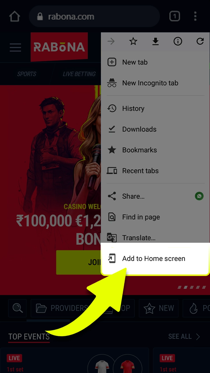 Download the Rabona APK file to your mobile device.
