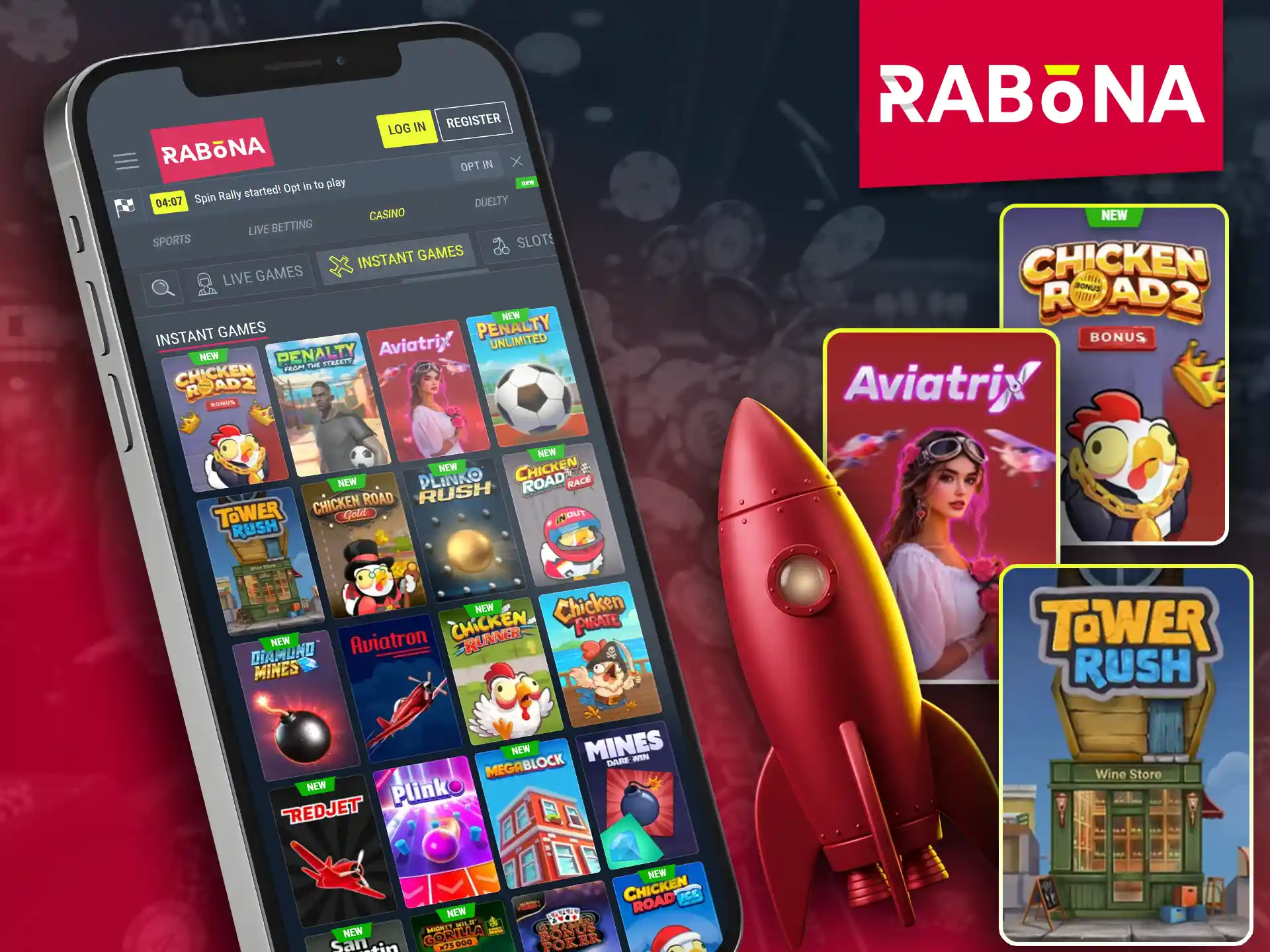 Enjoy quick instant games using the Rabona mobile app.