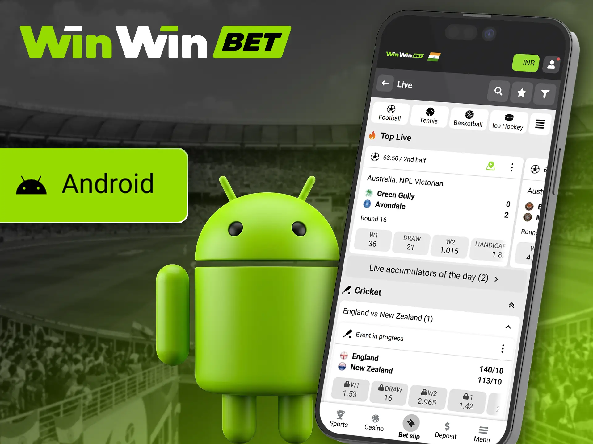 Run the popular mobile betting platform WinWin on Android.