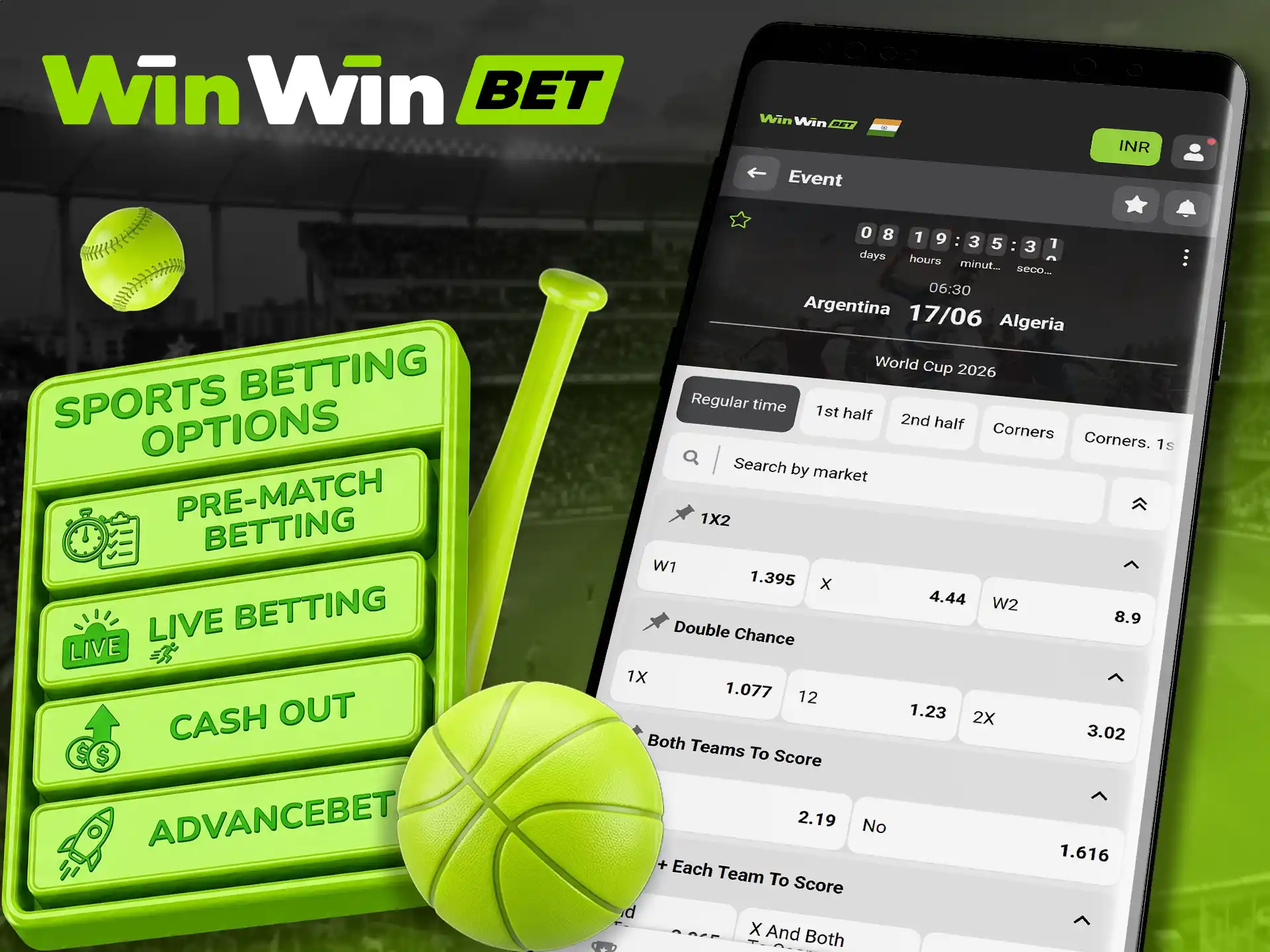 Customize your sports bet slip via the WinWin software.