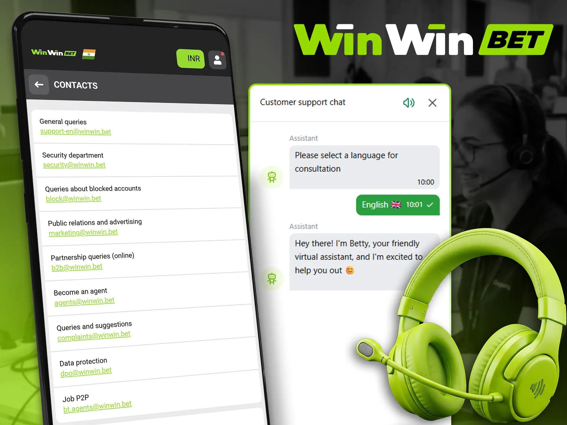 Get quick text chat assistance via WinWin technical help.