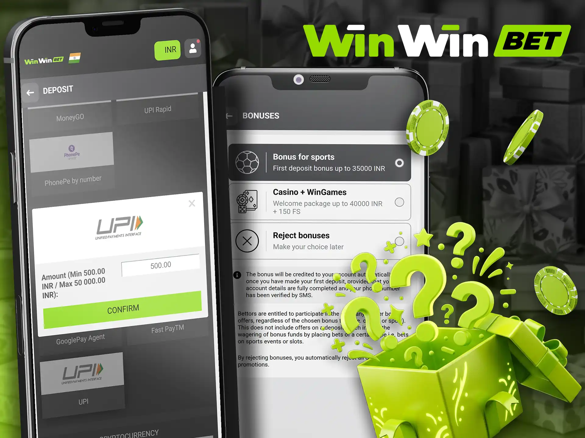 Earn extra cash prizes using the WinWin reward tab.