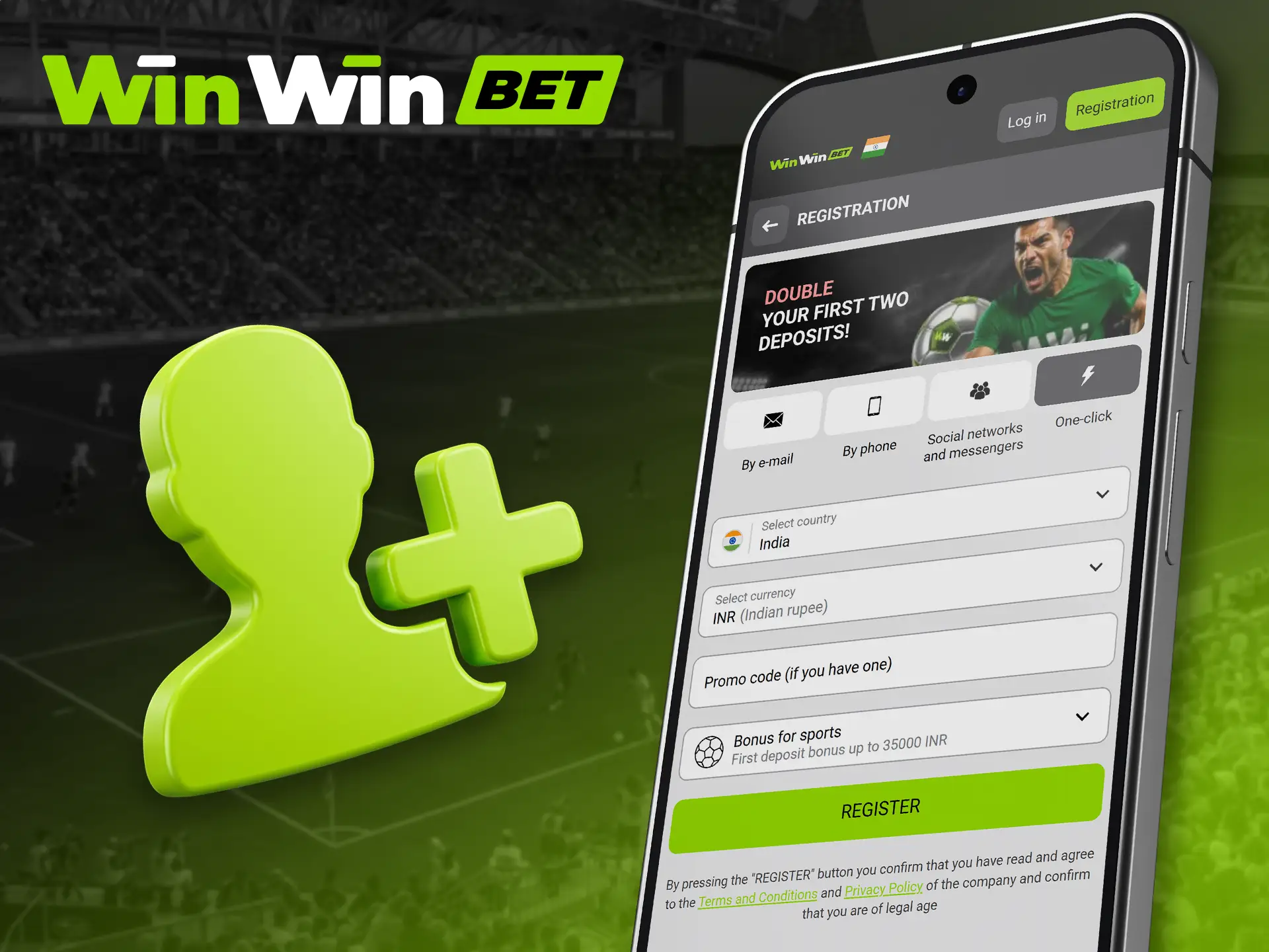 Complete fast user signup using the WinWin mobile interface.