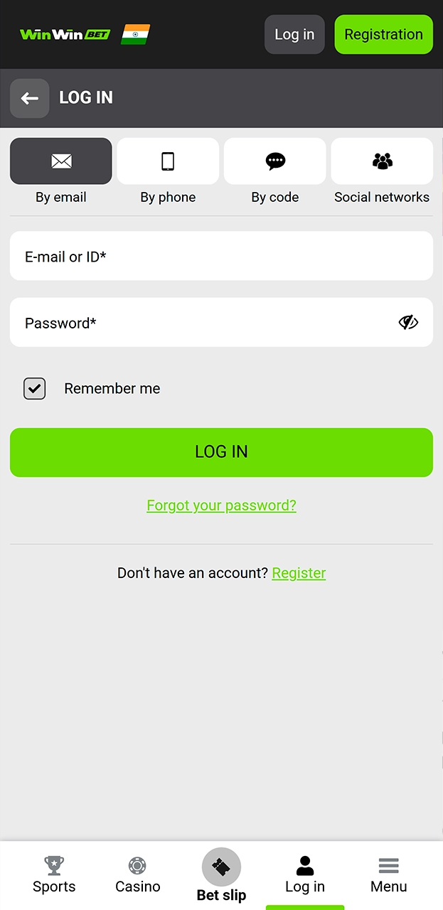Enter account credentials securely inside the WinWin login portal.