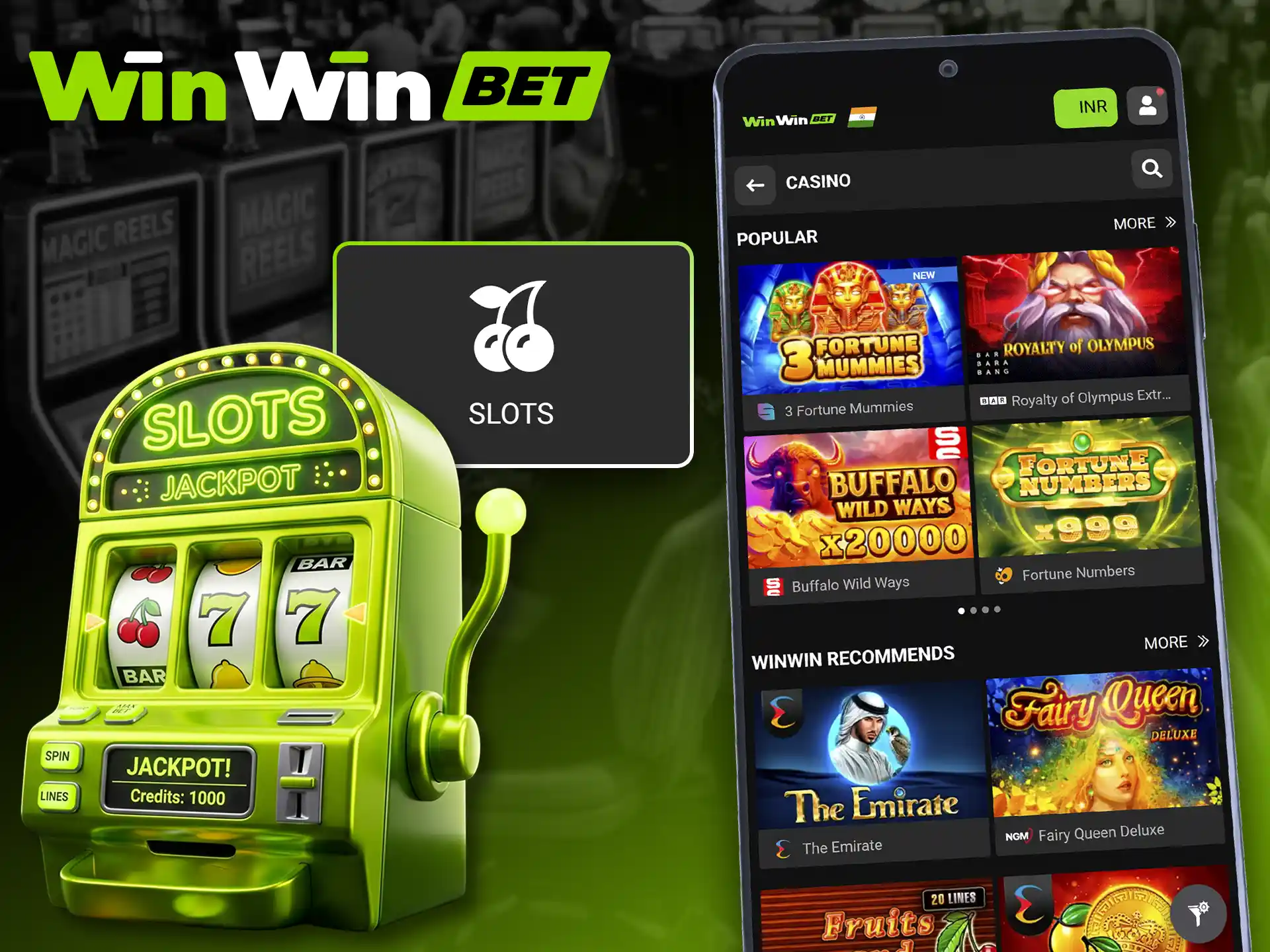 Spin certified high return slot machines on WinWin casino.