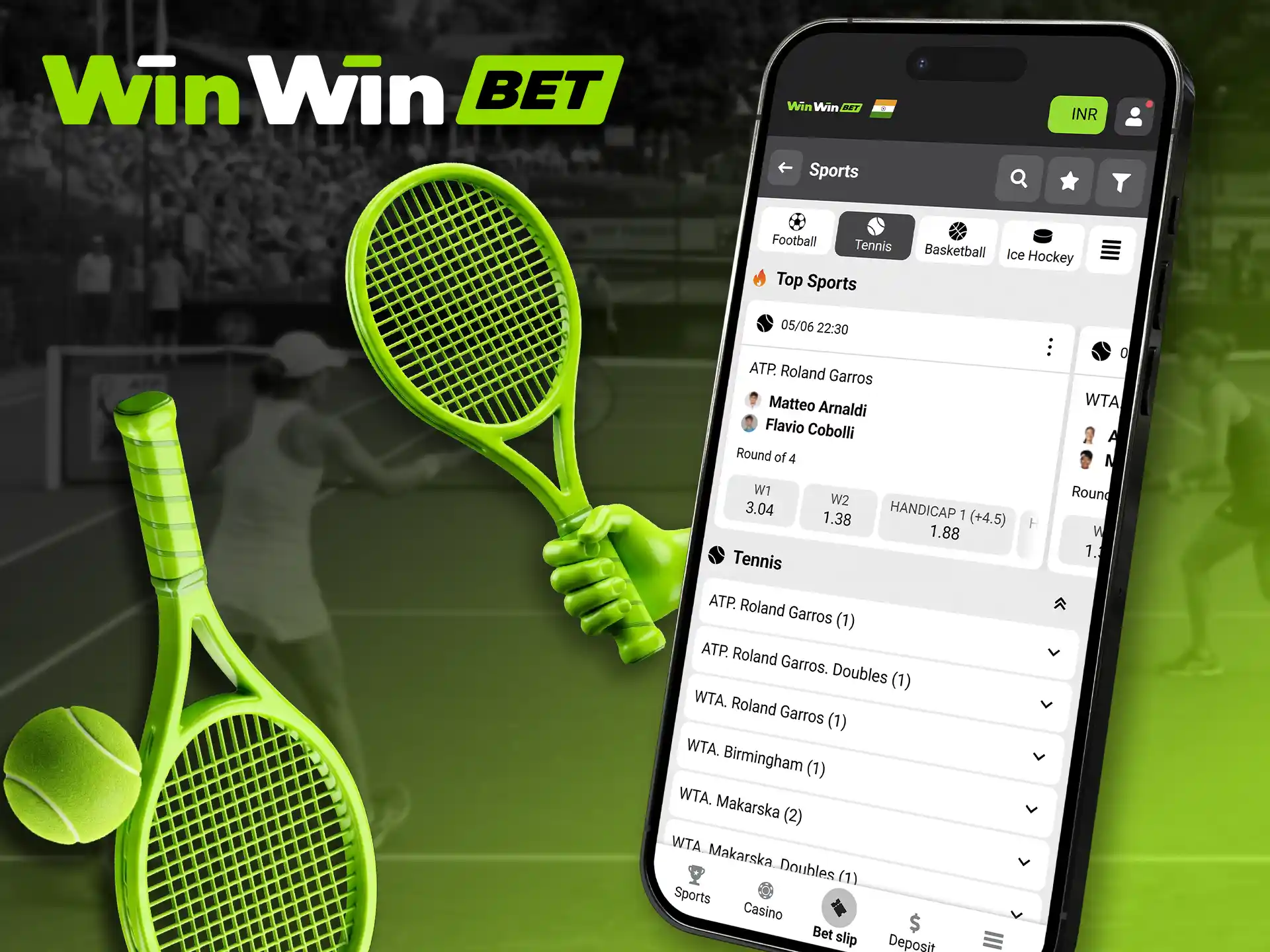 Follow current tennis tournament schedules on the WinWin network.