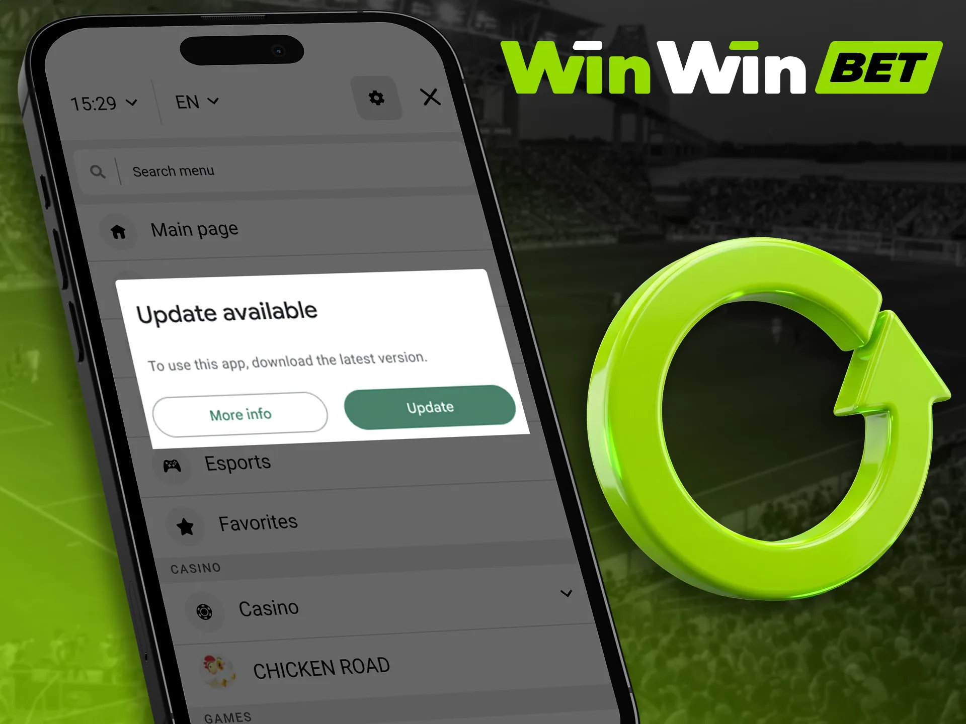 Get instructions to update WinWin app to latest version.