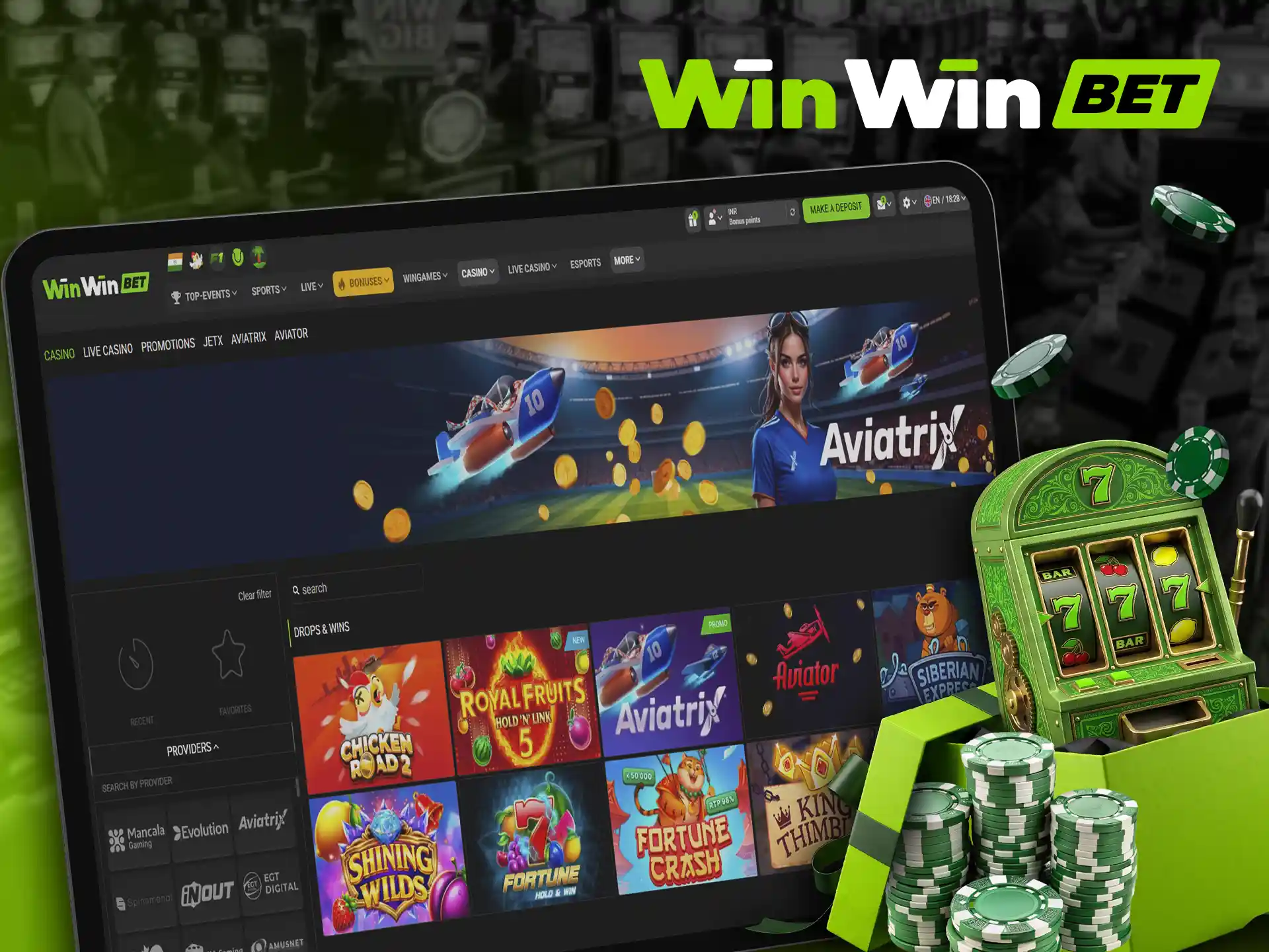 Win big with drops and wins games on WinWin.