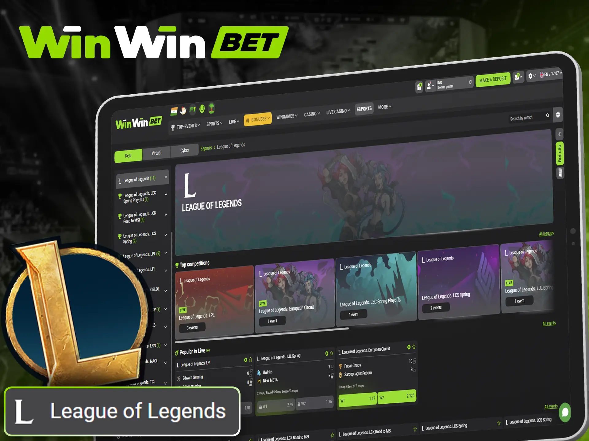 Join the League of Legends betting community on WinWin.