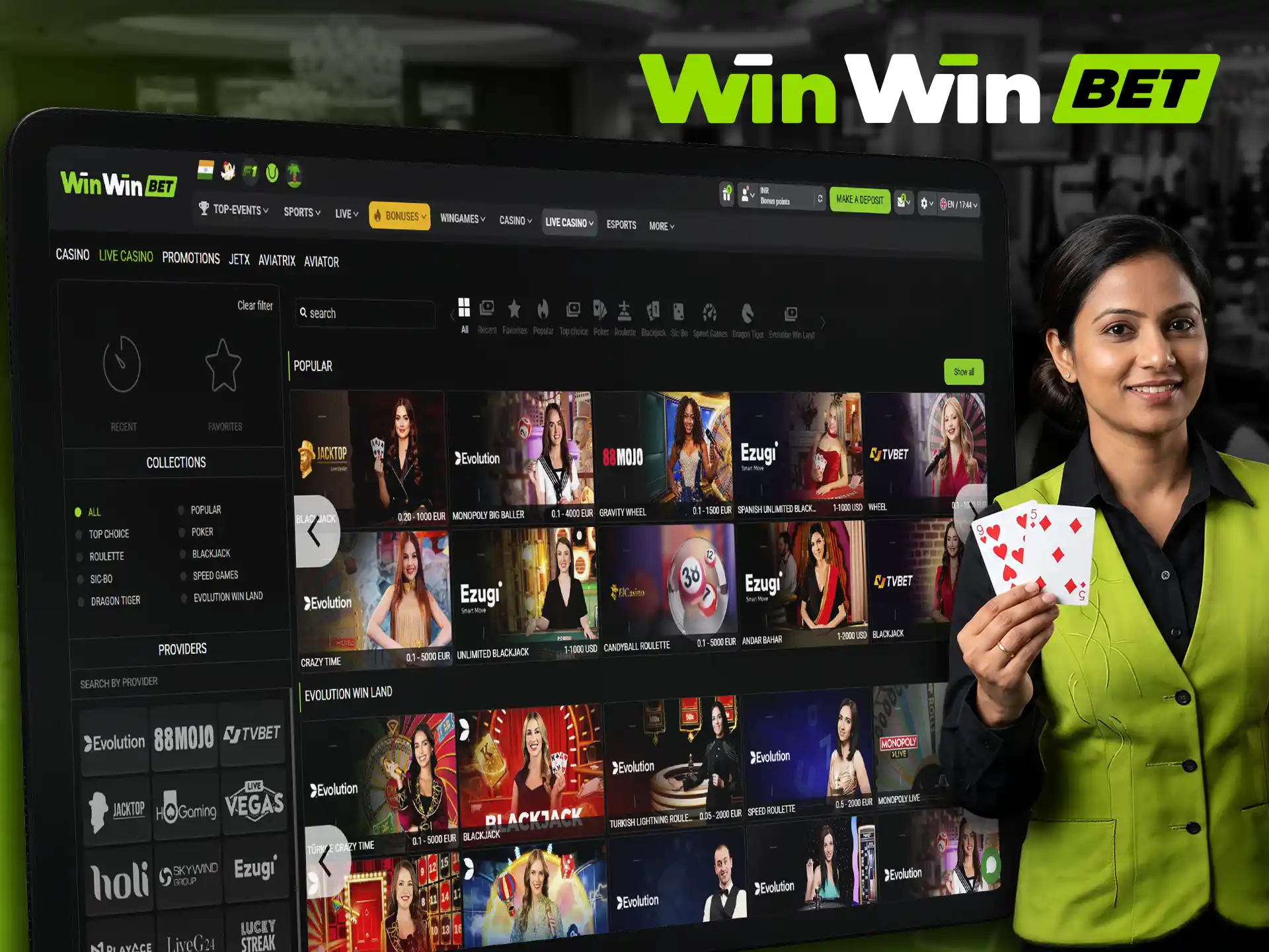 Experience the thrill of the live casino at WinWin.