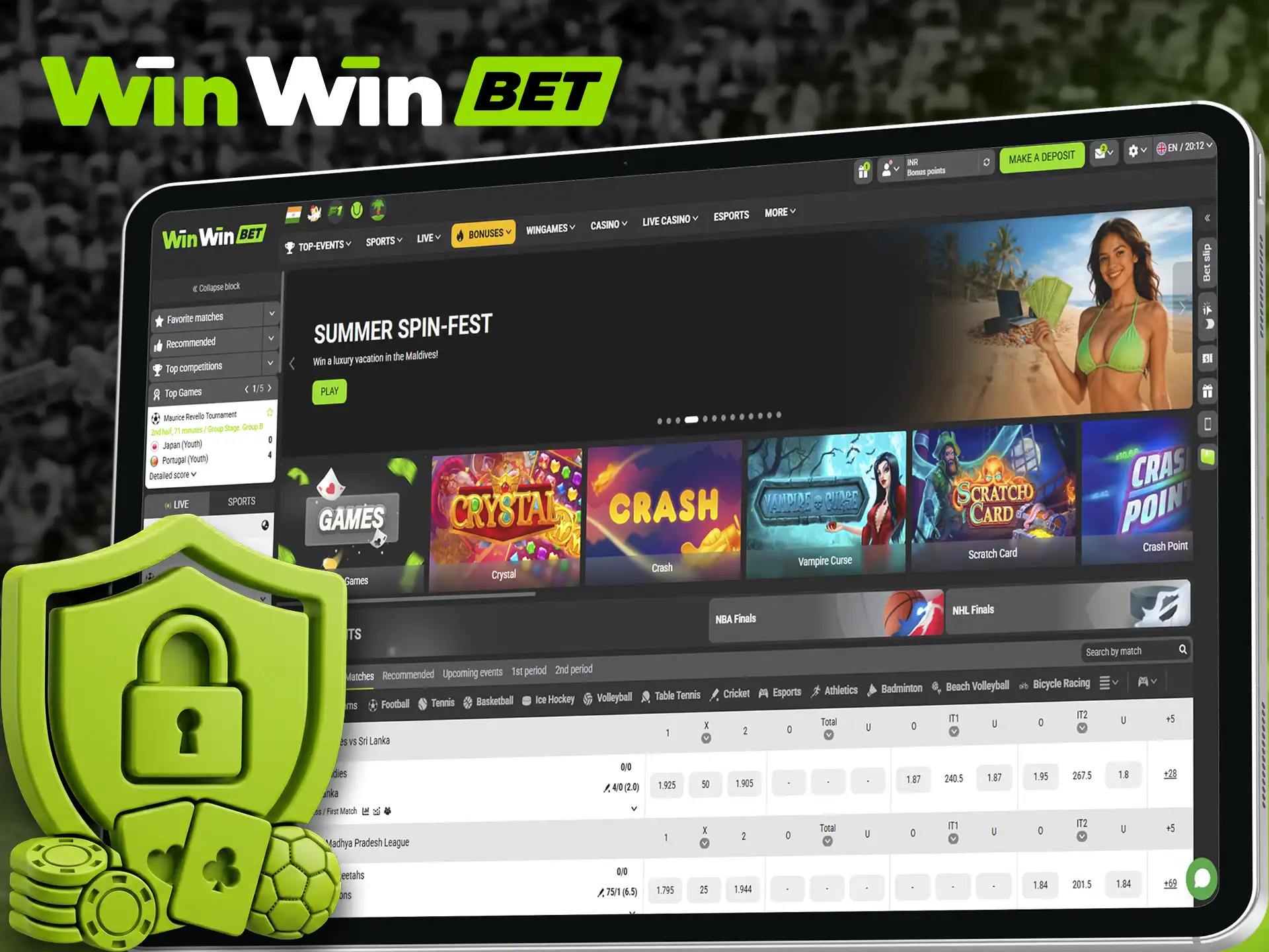 Experience safe and completely secure betting with WinWin platform.