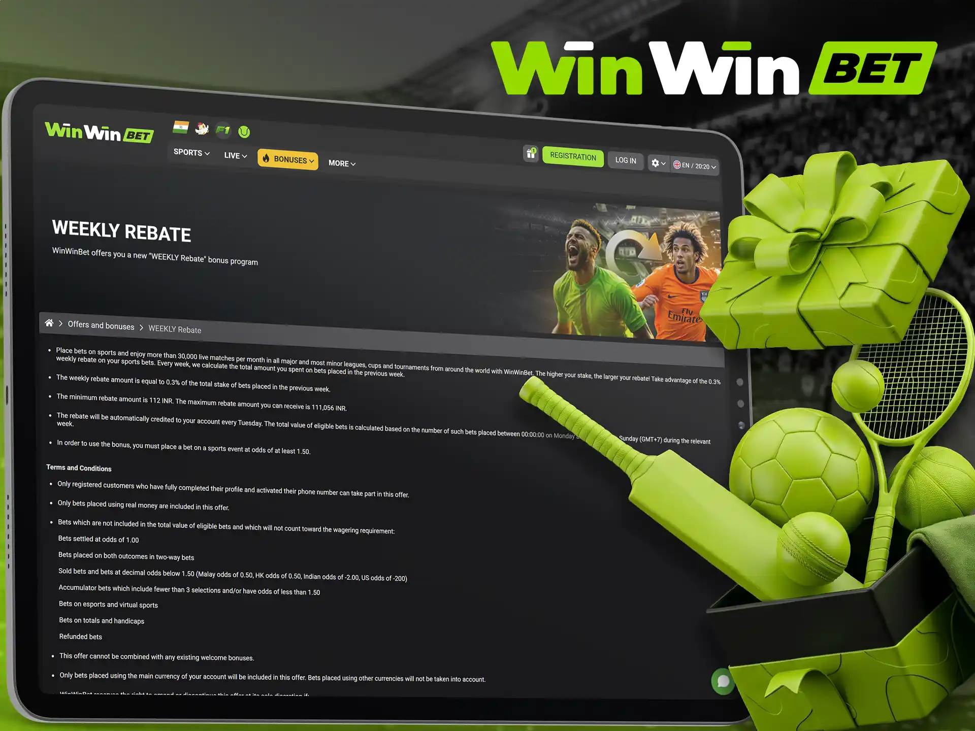 Enjoy the exciting weekly rebate bonus offer from WinWin.