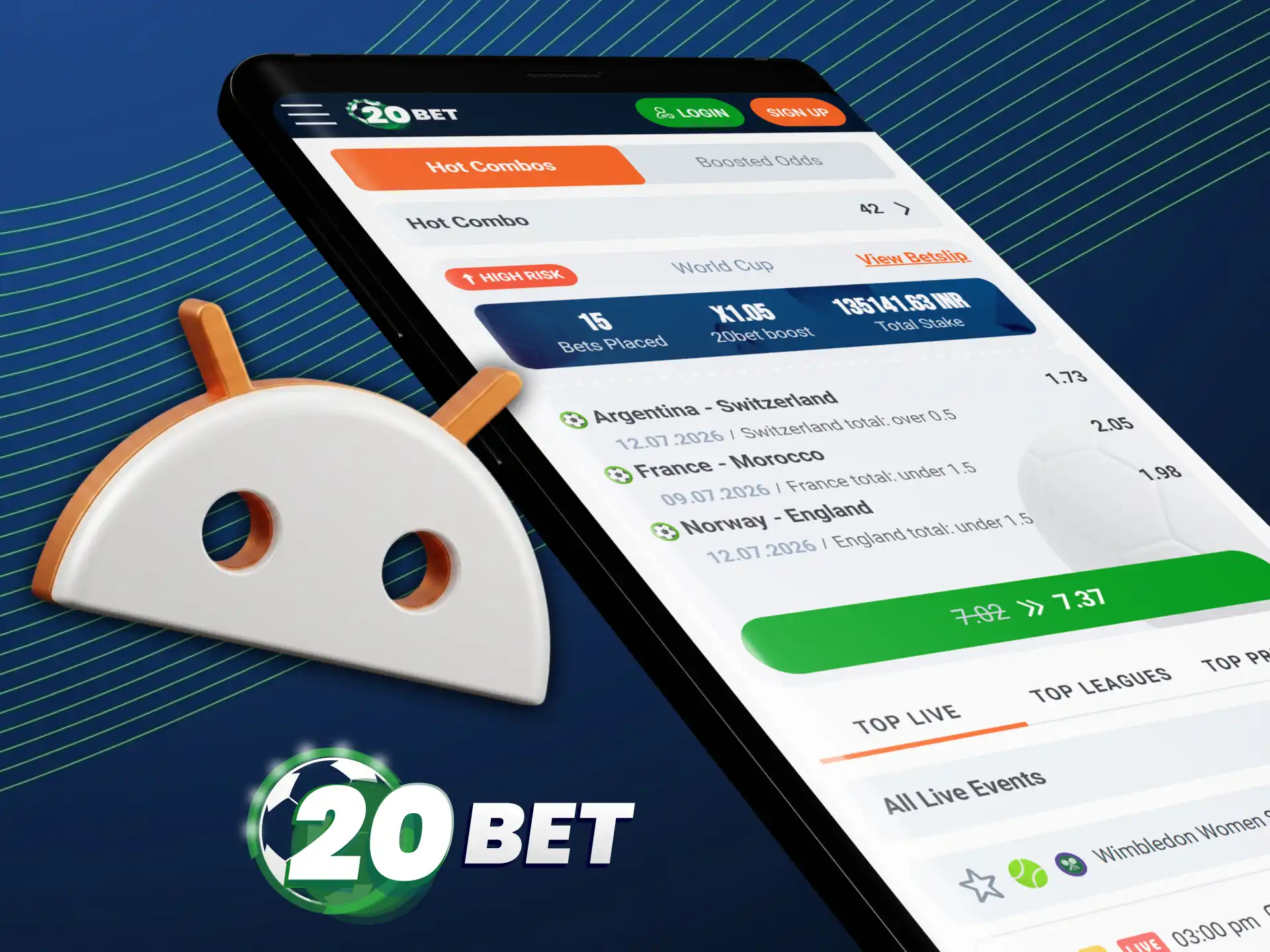 Download the official 20bet mobile app for your Android device.