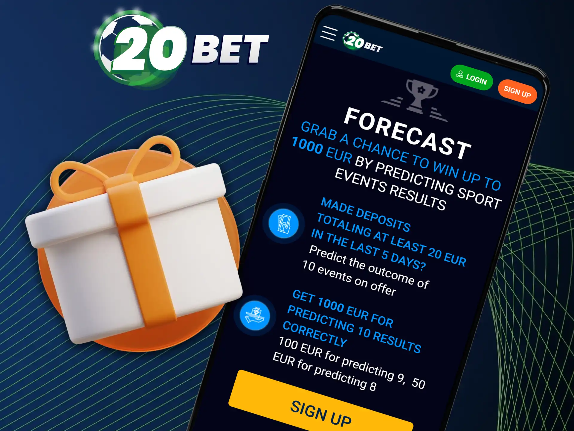 Make your daily forecast on 20bet mobile and win exciting rewards.