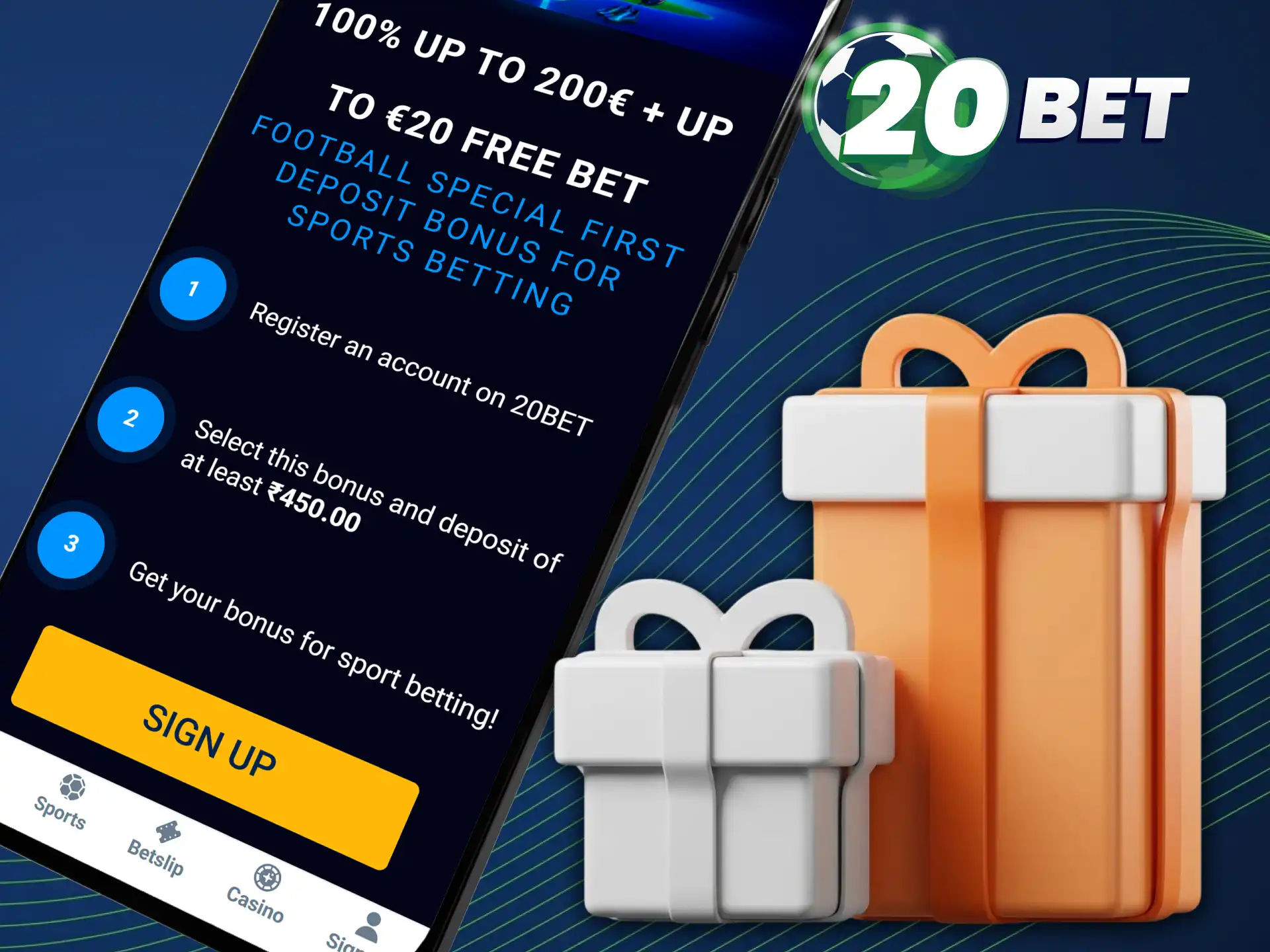 Discover how to get bonus via mobile app on 20bet easily.