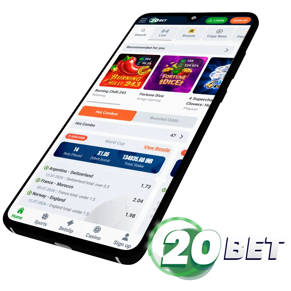 Download the latest version of the 20bet mobile app today.
