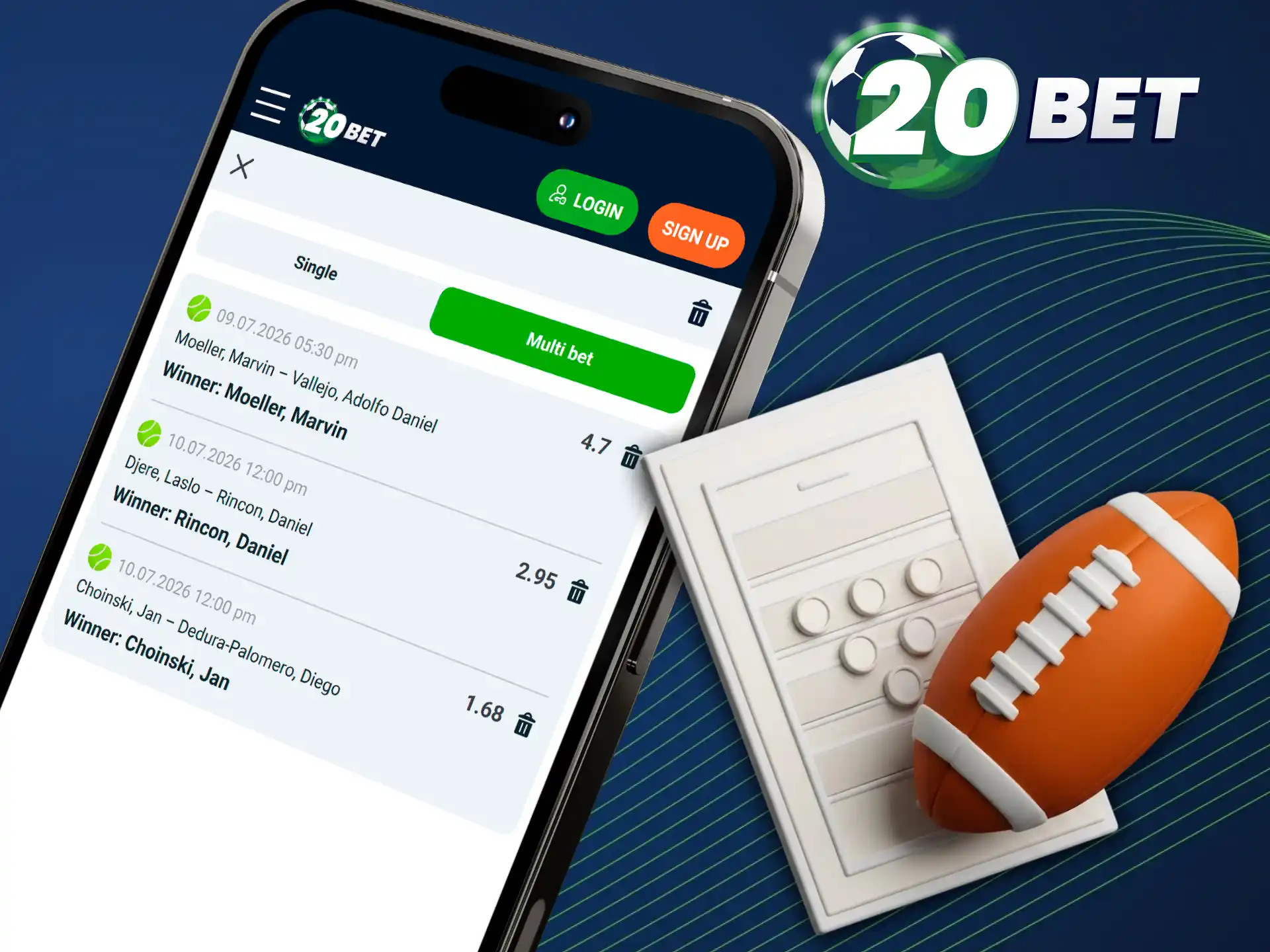 Explore the different types of bets on 20bet app today.