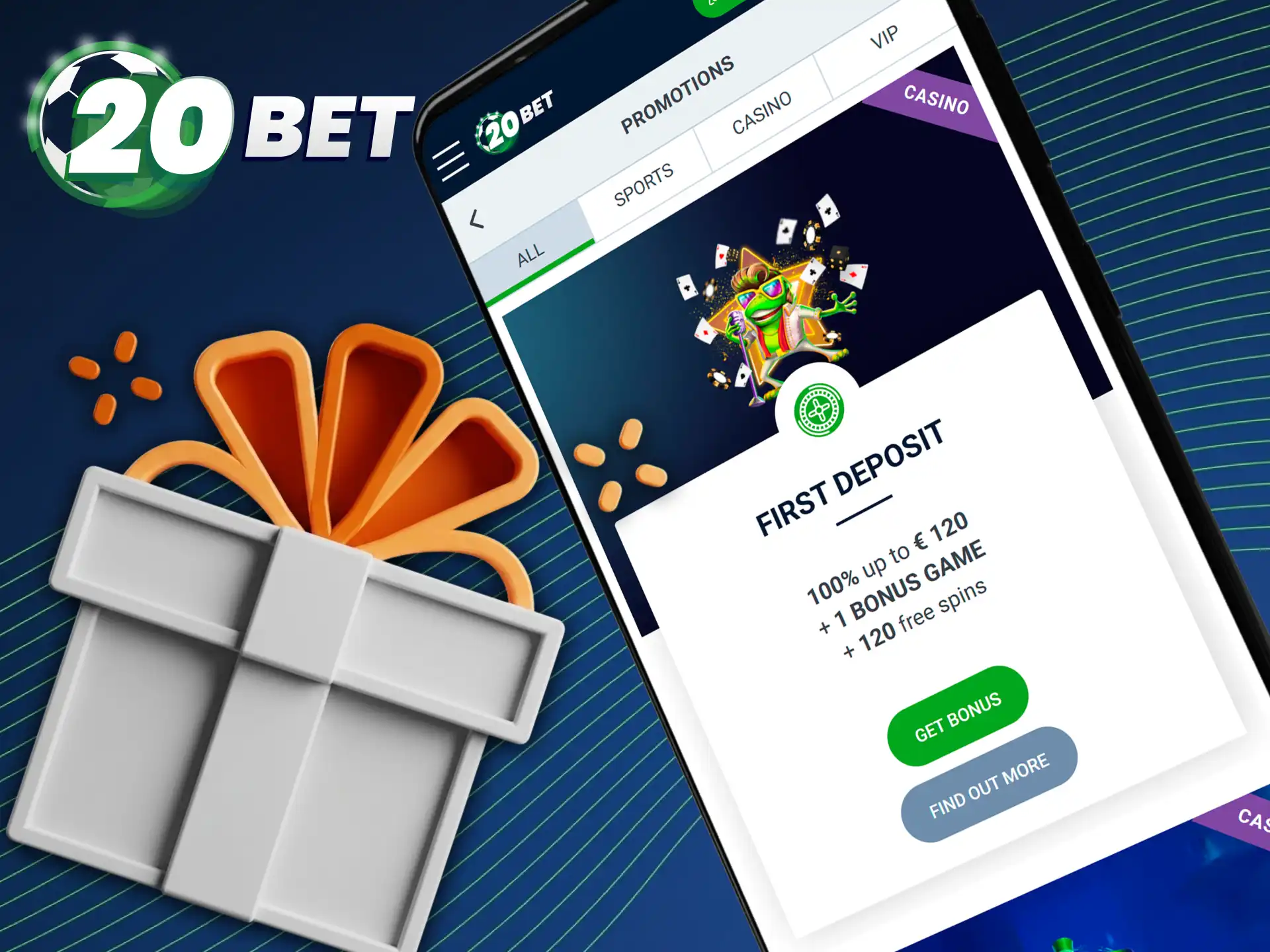 Grab exclusive 20bet app welcome bonuses to start playing with advantage.