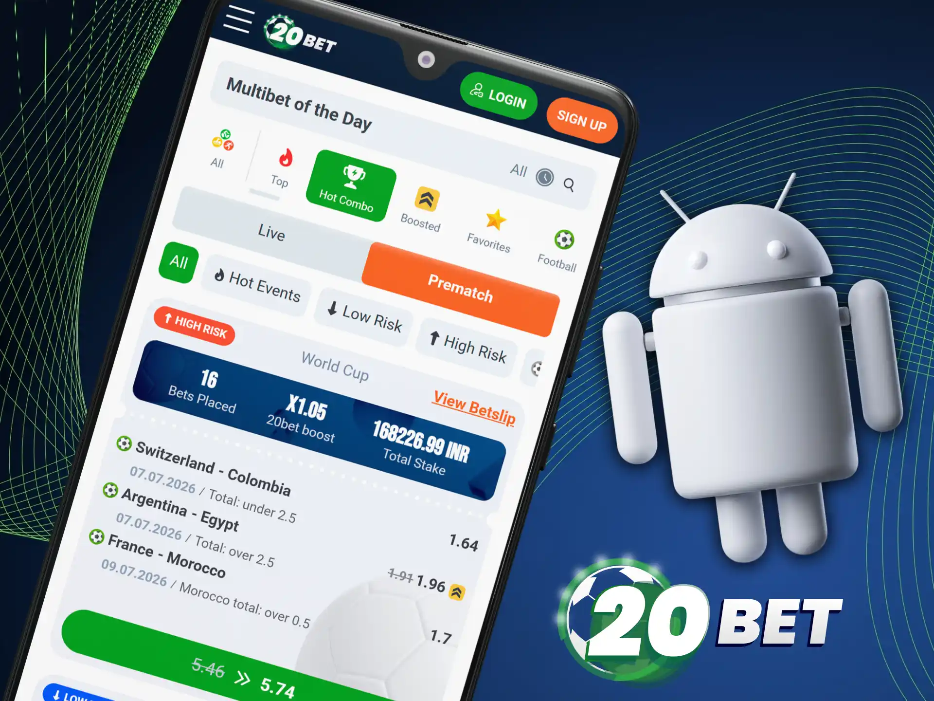 Install the official 20bet mobile app on your Android device.