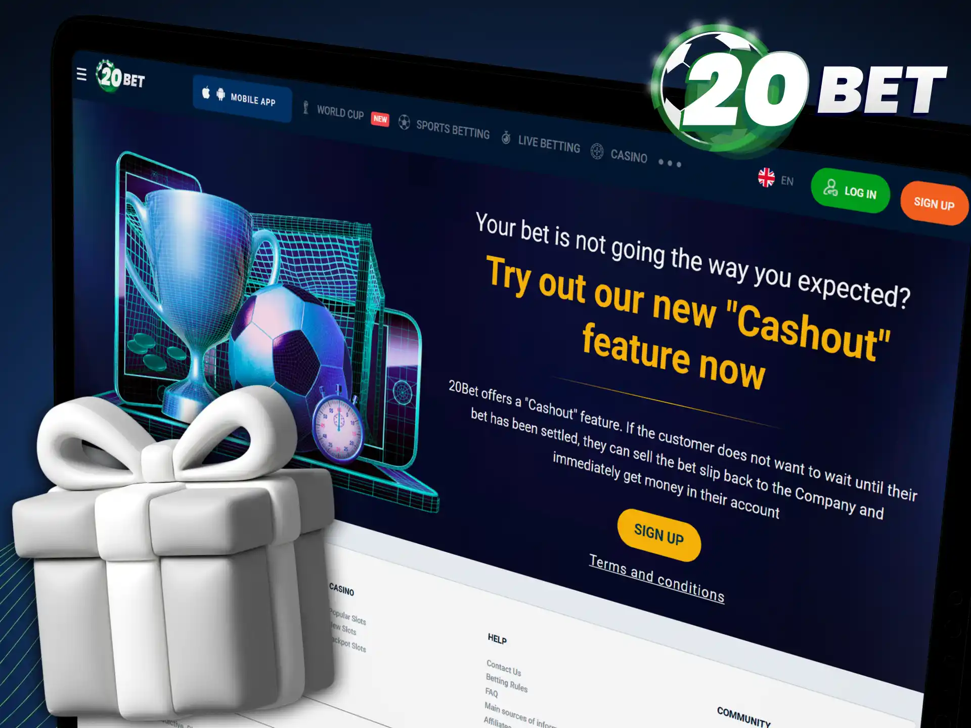 Use the convenient cashout feature inside the 20bet mobile app now.