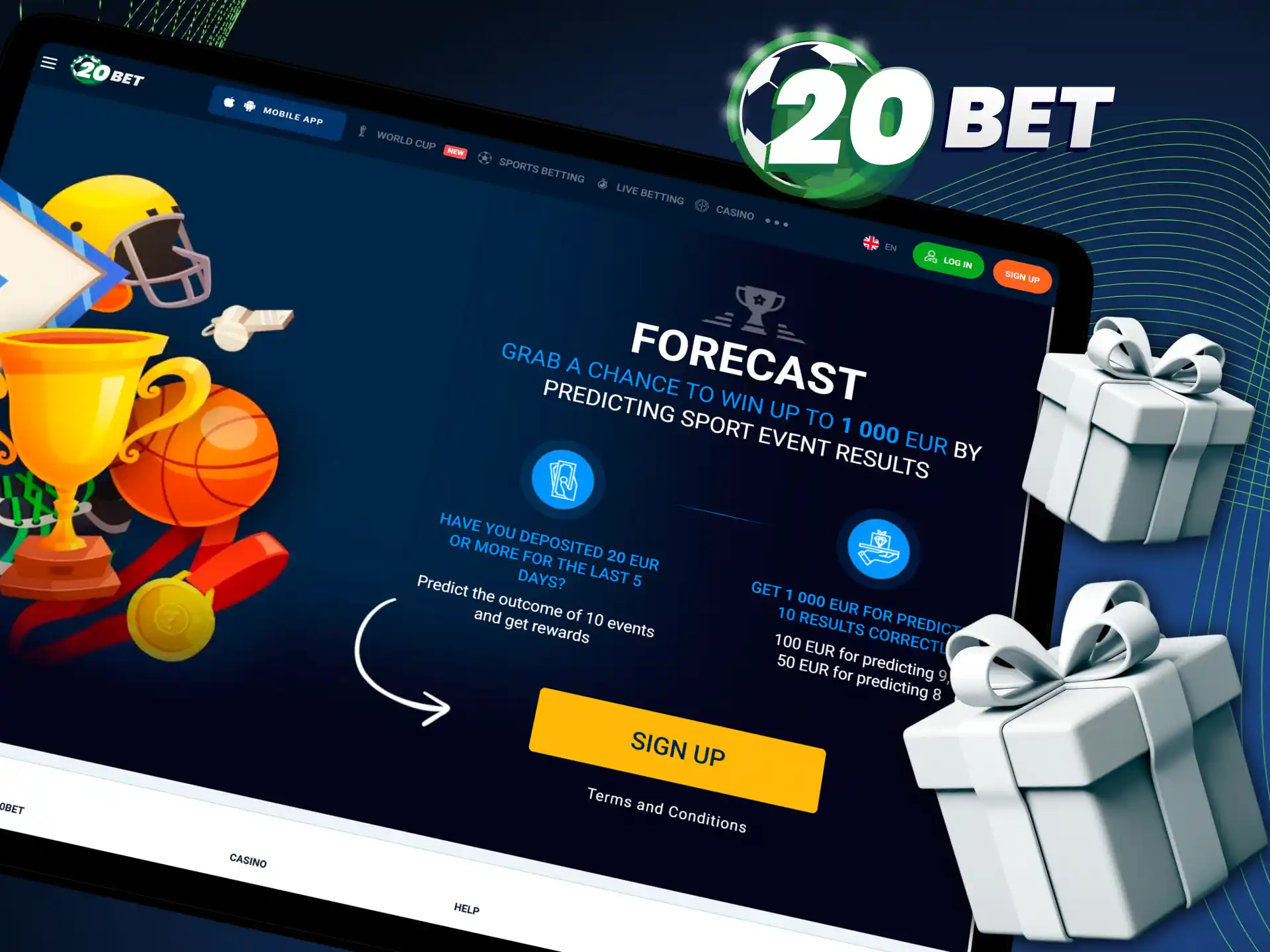 Make an accurate forecast in the 20bet mobile app and win.