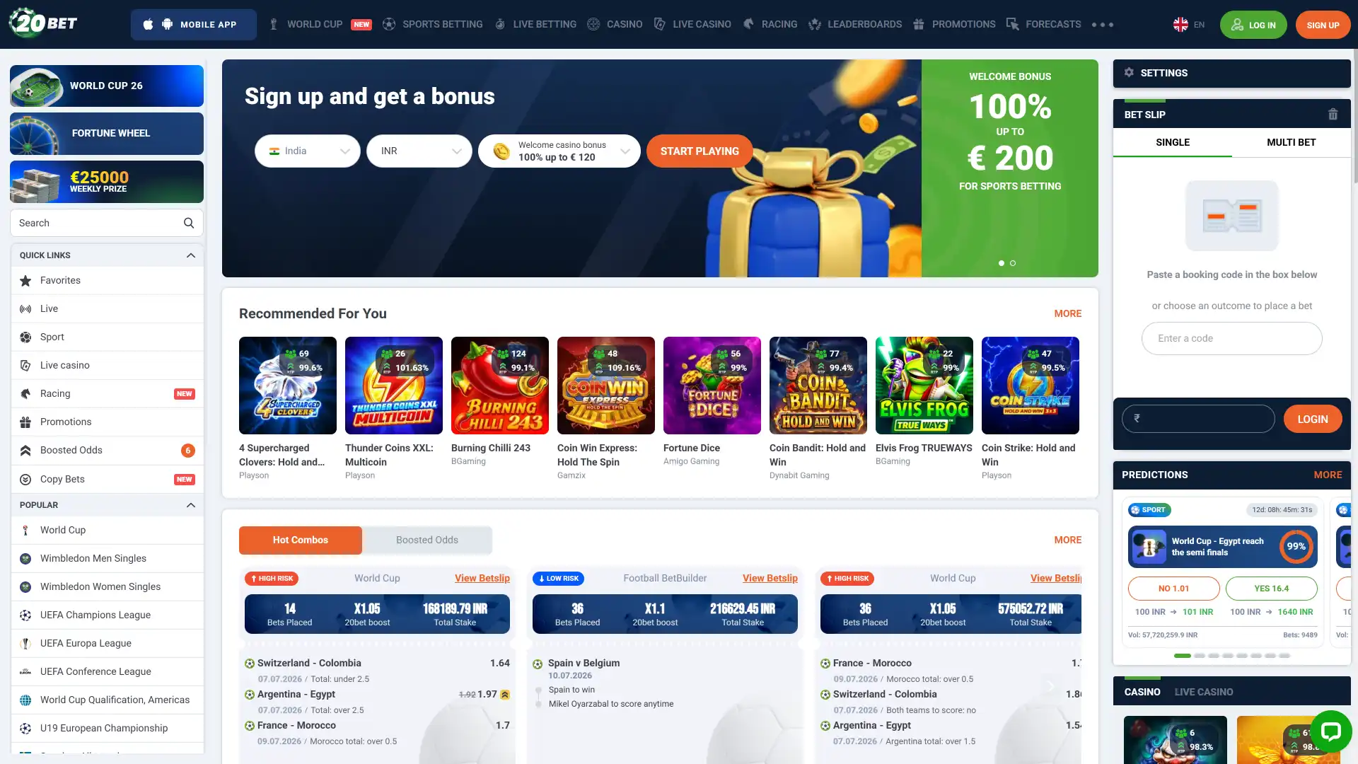 Explore the main desktop homepage of the 20bet review website to discover available categories.