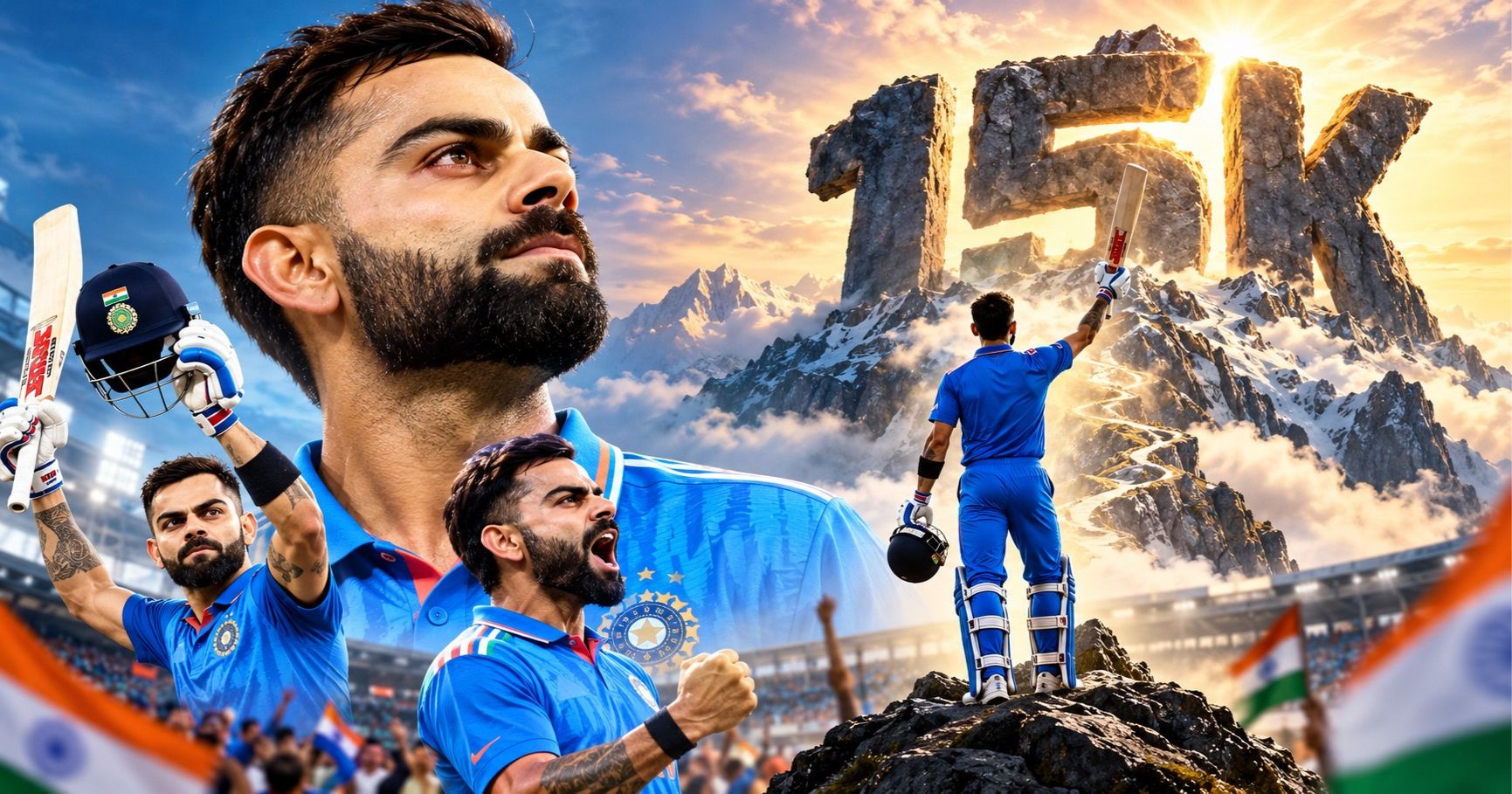 Virat Kohli climbing Mount 15K